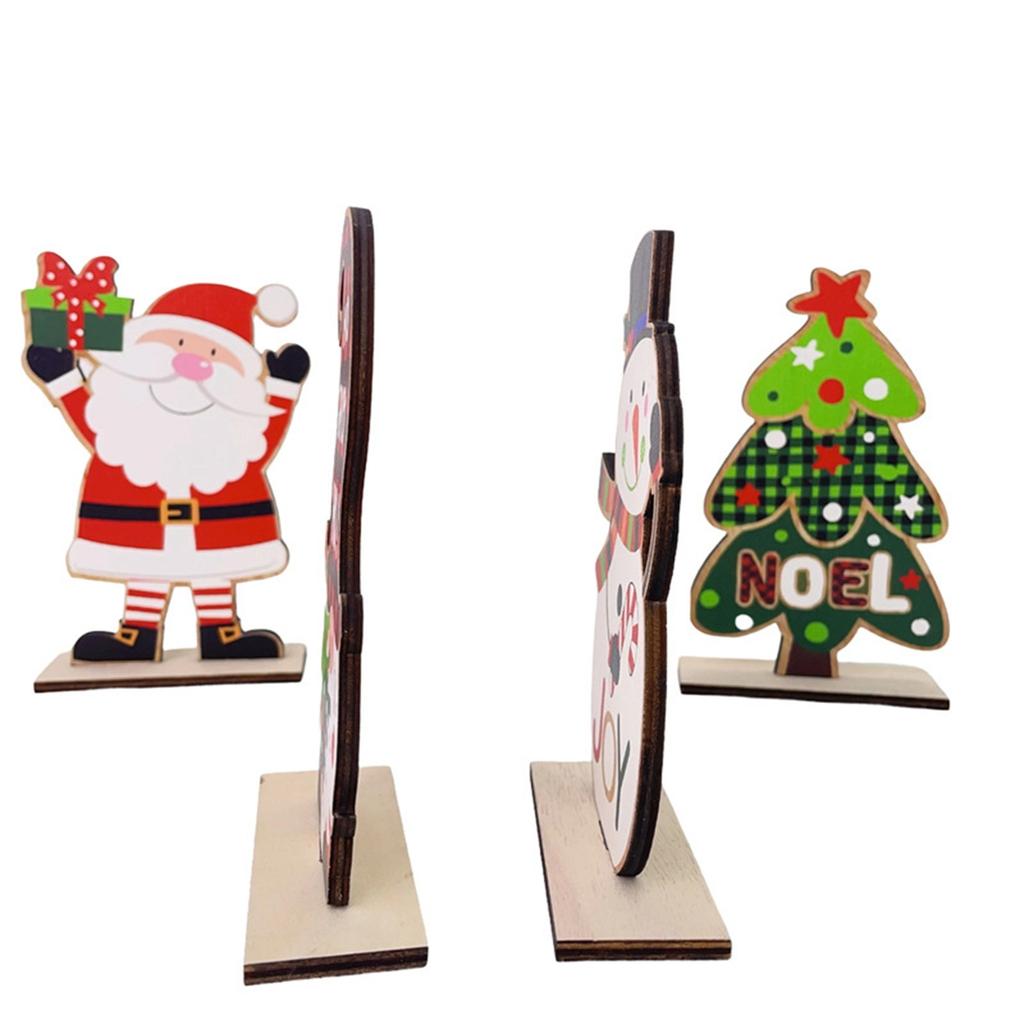 Рождественские деревянные украшения, креативные декоративные настольные украшения