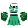 School Girls Costume Cheerleading Uniform Crop Vest Tops Pleated Skirt for Student Cosplay Party