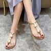 Обувь для женщин 2024 года, горячая распродажа, женские сандалии с пряжкой из одного слова, летние однотонные уличные сандалии на толстом каблуке, модные пляжные сандалии-шлепанцы