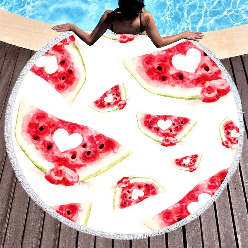 Круглое пляжное полотенце WHQ 600G 150CM с геометрическим принтом пончиков ПОЛОТЕНЦА ДЛЯ ДУША ИЗ МИКРОФИБРЫ Круглые банные полотенца Bohemia Шаль Коврик Толстый