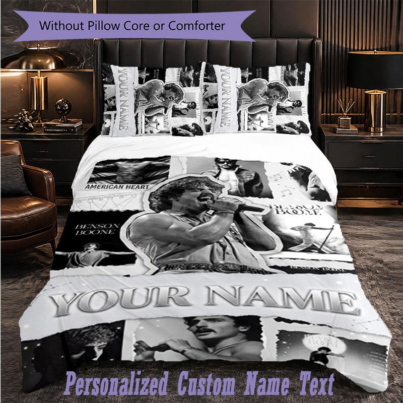 Personalized 3Pcs Bedding SetBenson Boone Custom Text Duvet Cover Pillowcase Set Bedroom Gift