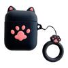 Silicone Cat Claw Fun Cartoon Earphone Protective Case with Ring For Airpods 1 2