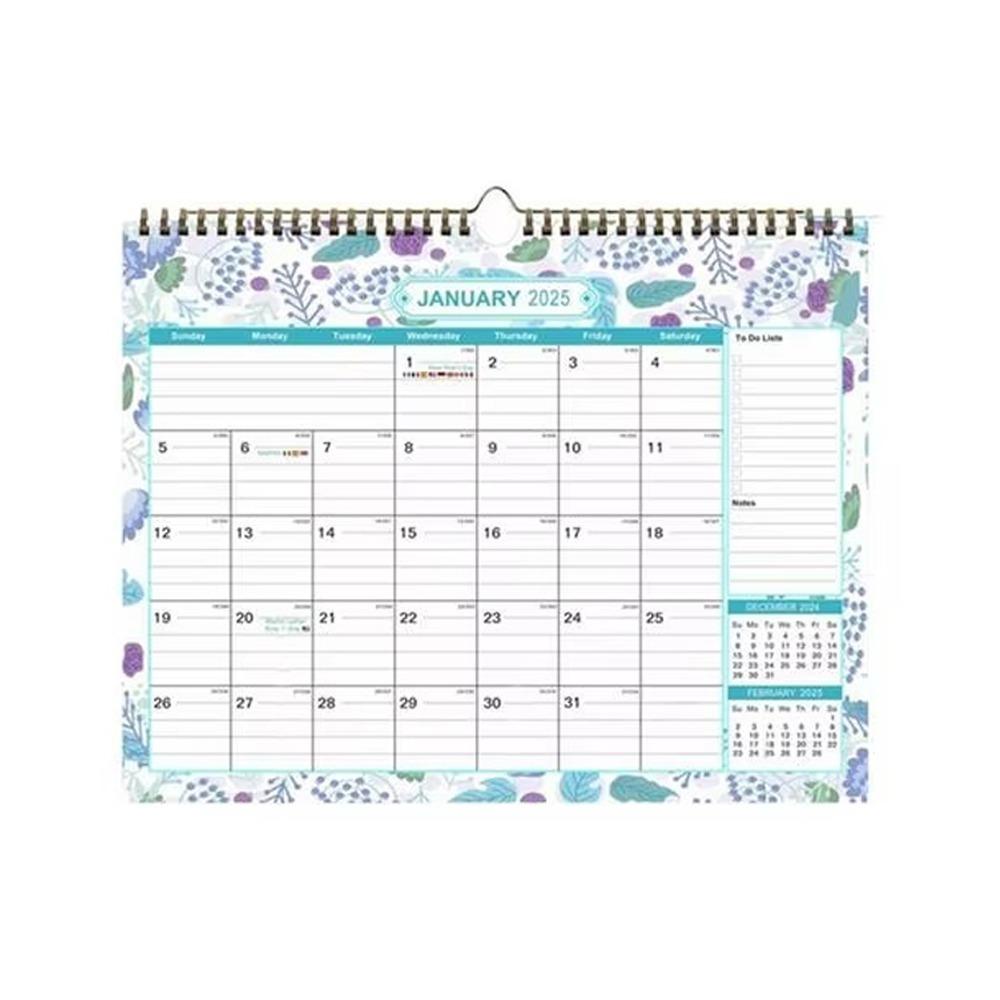 Настенный календарь 2025 года, 18 ежемесячных подвесных календарей, портативный настенный планировщик для домашнего офиса