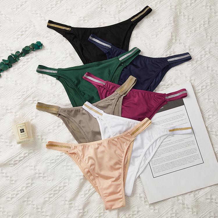 Sexy Briefs Temptation Invisible Women's Underwear No Sensation Hip Lifting Ice Silk Triangle Panties Mid Waist Bikini Underpant