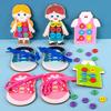 Wooden Montessori Lacing Shoes and Buttons for Early Childhood Education