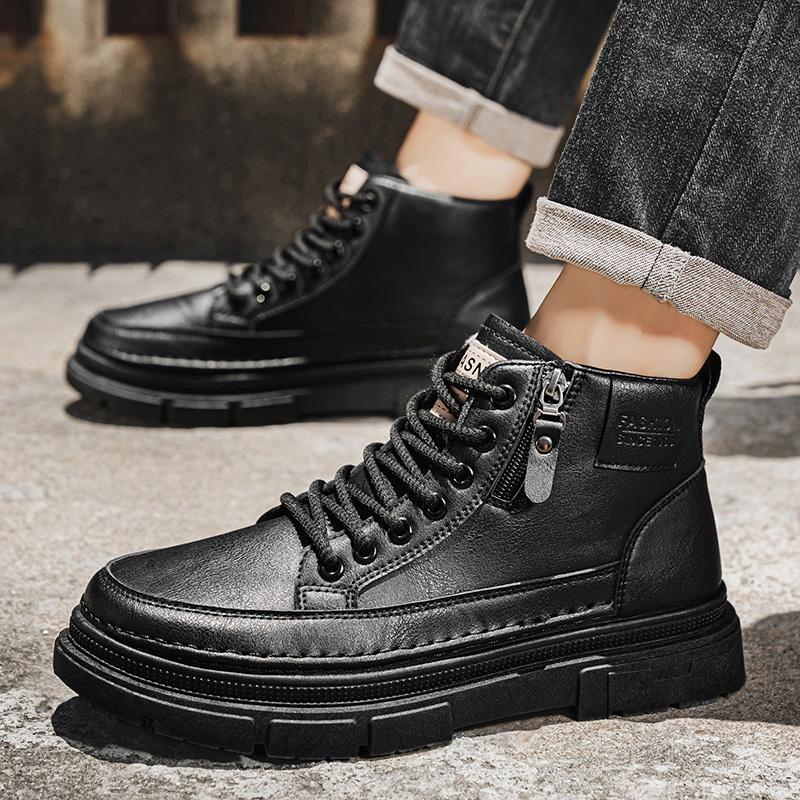 Новые модные осенние и зимние мужские высокие ботинки martin для студентов, трендовые рабочие туфли на мягкой подошве для мальчиков, кроссовки Martin с защитой труда