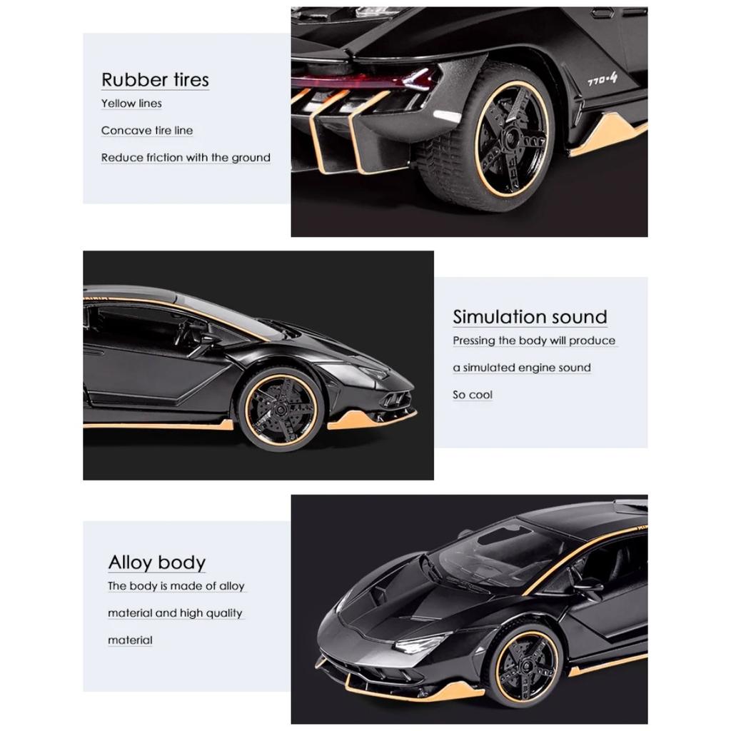 1/32 Lamborghini LP770 автомобиль литой спортивный автомобиль модель литой звук супер гоночный подъемный хвост детская игрушечная машинка для детей мальчик подарок