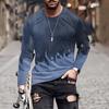 Men's T Shirt O-Neck Clothing Apparel Outdoor Long Sleeve Print Fashion Designer Vintage
