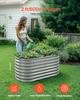 Metal Raised Garden Bed, 1.2 x 0.6 x 0.6 m Oval Outdoor Galvanized Planter Garden Box, Open Bottom Design, Large Planter Raised Bed for Growing