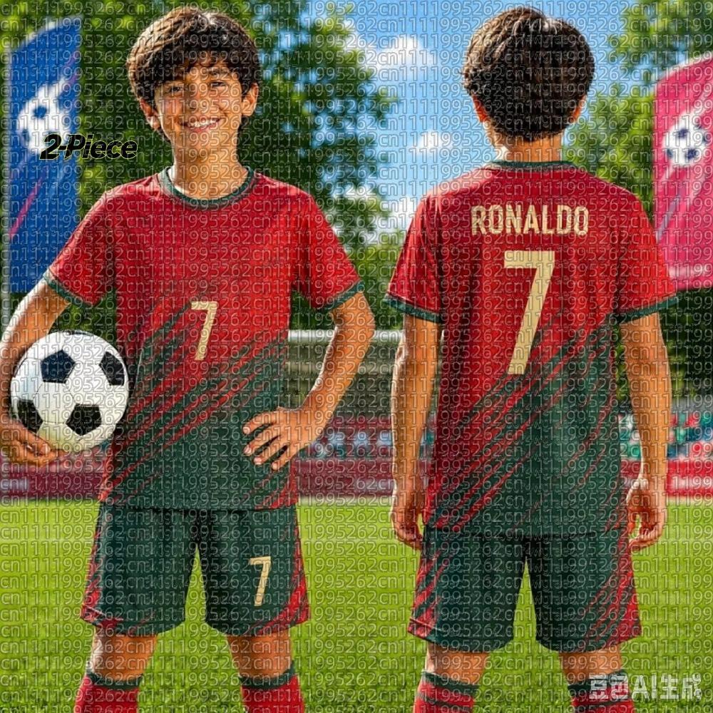 2026 WoUnisexWomen's  Portugal Fan Edition – Special Summer Parent-Child Matching Set: Ronaldo Soccer Jersey & Shorts