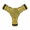 Brass Y-Fitting 3-Way - Quick Connector for Garden Hose