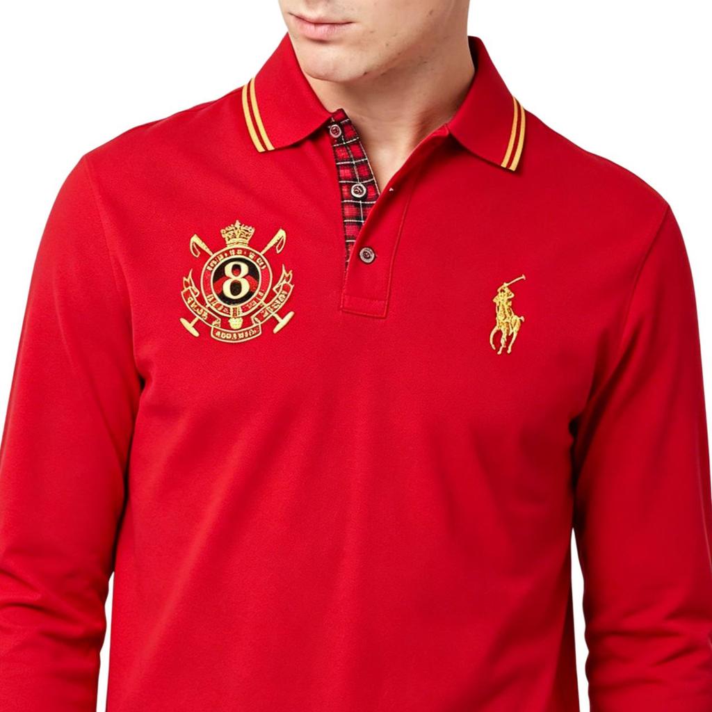 Polo Ralph Lauren Весна-Лето 26 Вышитый Логотип-Пони Хлопковая Лонгслив Поло Классическая Версия Мужские топы 710734490-002