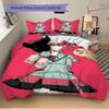 3Pcs Pink Background Anime Girl Bedding Set Quilt Cover Pillowcase Home Christmas Xmas Halloween Gift 1 Duvet Cover 2 Pillowcase M924222