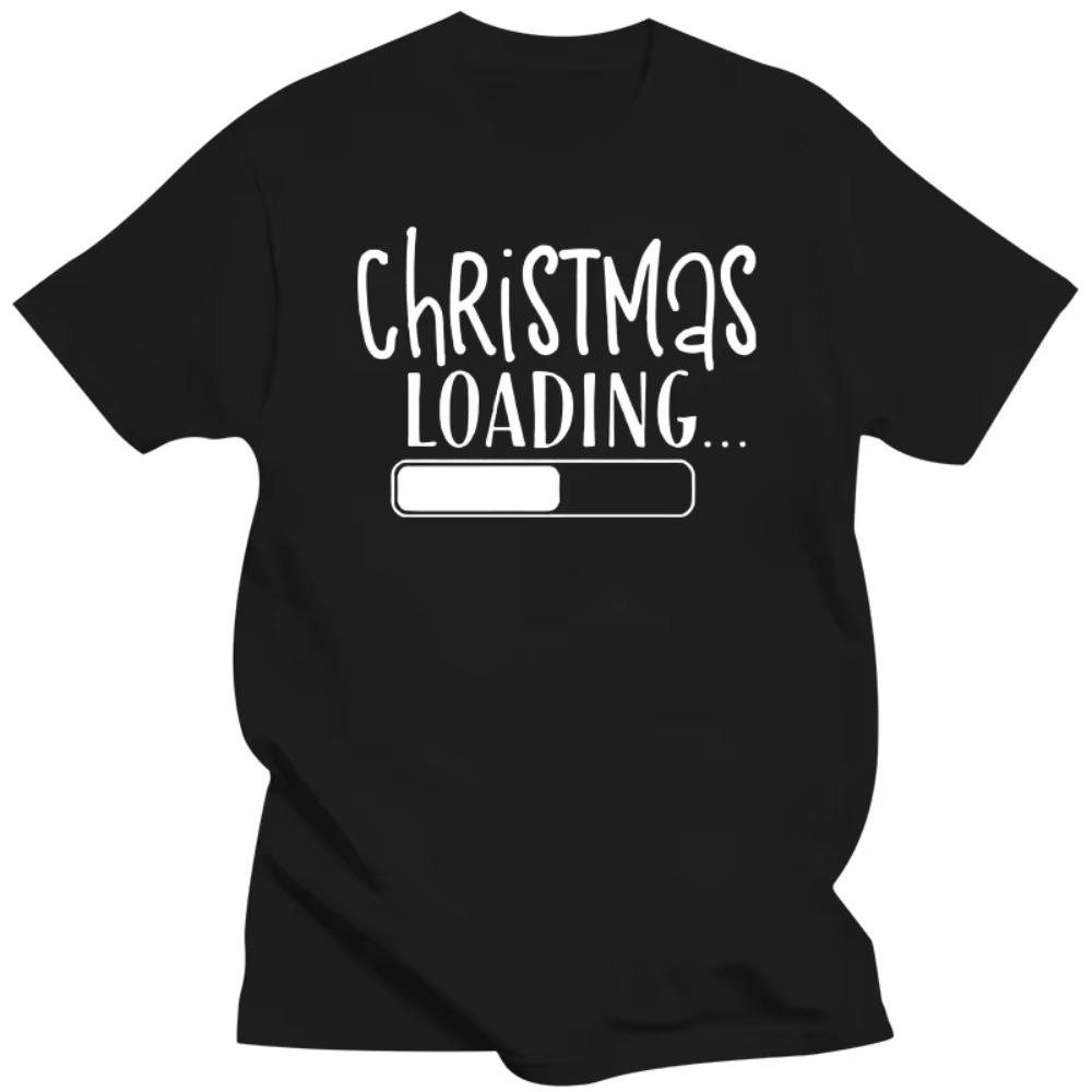 Short Sleeve Tees Men's T-shirt Christmas Loading T Shirt Happy New Year Graphic Tshirt Christmas Fashion Men's Brand Shirt Tops