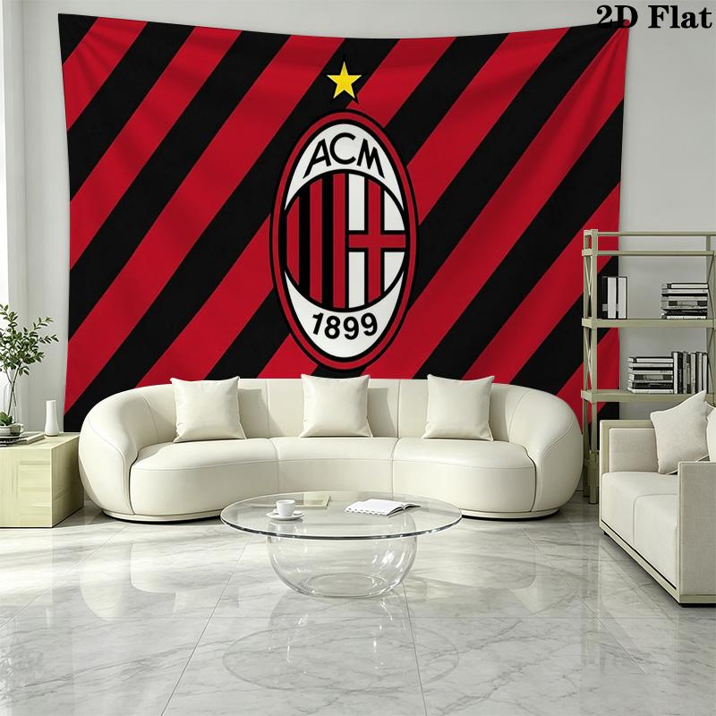 Настенный гобелен AC Milan Эстетичное настенное панно Печатное тканевое одеяло Декоративные гобелены для спальни гостиной Домашний декор