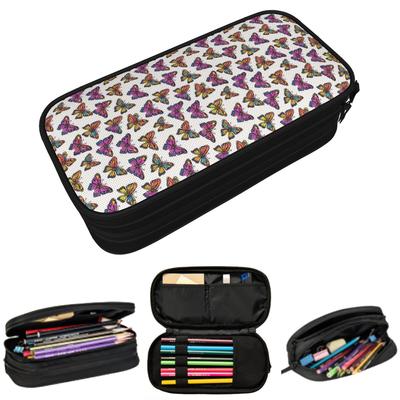 Colour Butterfly Pattern Pencil Case for Boy Girl Gifts Pen Box Pencil Bag Stationery Supplies Pen Holder Bag
