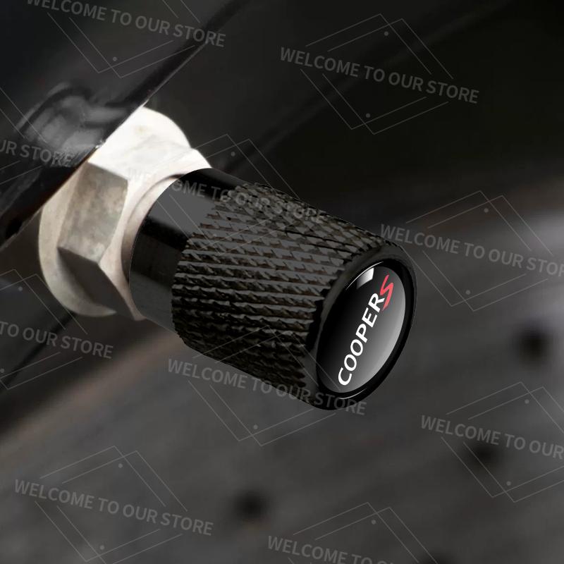 4pcs/1set For Mini JCW R50 R55 R56 Cooper S John Cooper Works S Logo Car Valve Caps Wheel Tires Air Tyre Stem Protective Cover TC1