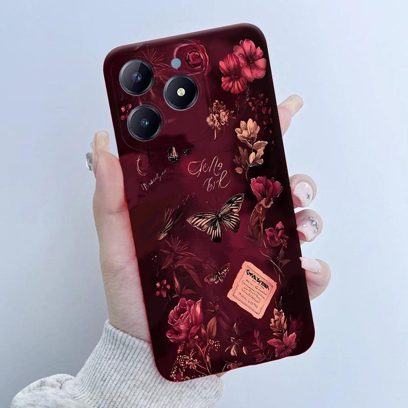 Чехол для телефона Realme C61 C63 Дизайн 'Цветочная Девочка' Мягкий Силикон ТПУ Задняя Крышка для Realme Narzo N63 C 63 RealmeC61 Чехлы Оболочка