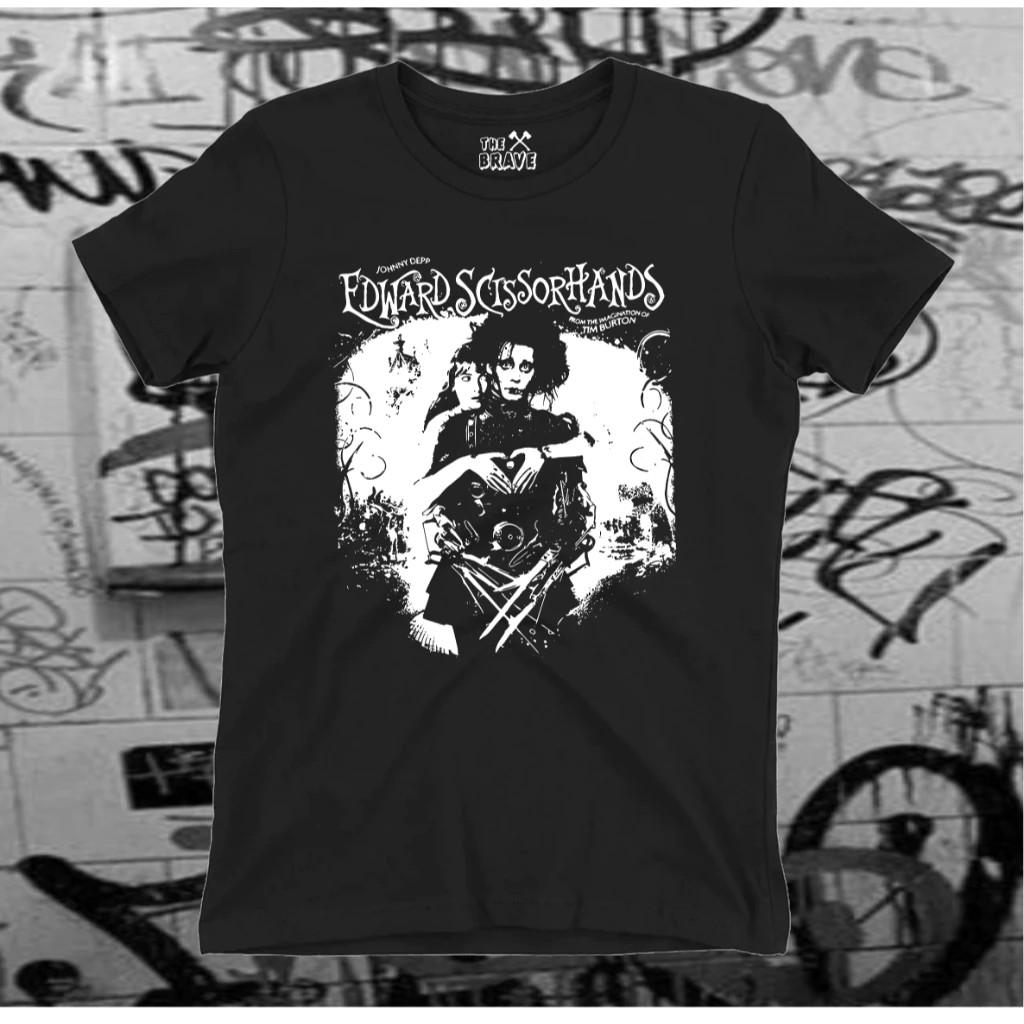 Edward Scissorhands” Women’s Baby-Look T-Shirt, printed on a new shirt.