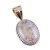 Natural Dendrite Opal 925 Solid Sterling Silver Gift TwoTone Pendant 1.25" u1q28