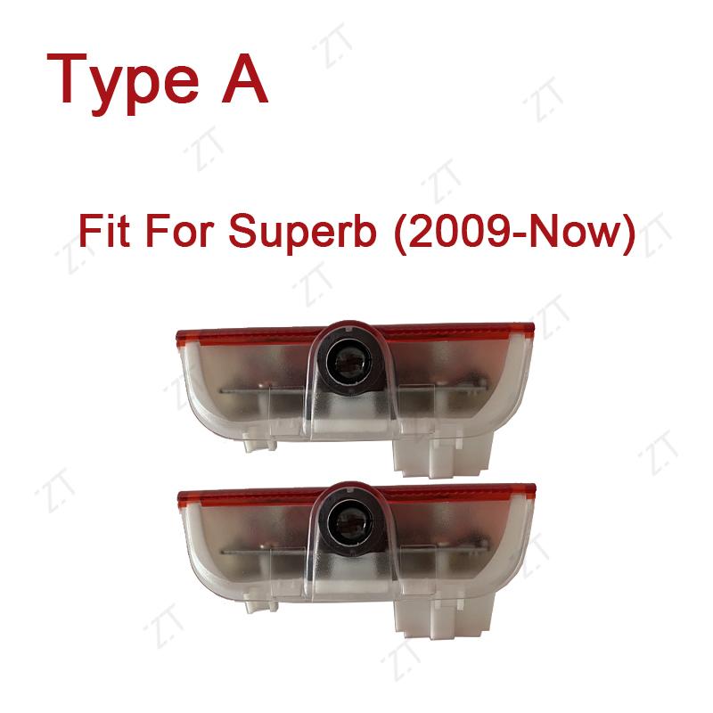 REOY4 For Skoda Superb Octavia Kodiaq Fabia Karoq HD Glass Lens Car Door Light Laser Decor Projection Lamp Never Fade Car Accessories