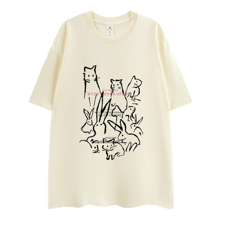 Mens TShirt Y2k Streetwear Tees Tops Harajuku Korean Popular Clothes Dachshund Graphicl Oversized Cotton Summer Short Sleeve