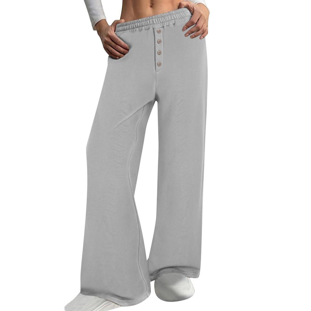 Women's Wide Leg Sweatpants Elastic High Waisted Long Pants Casual Loose Yoga Pants With Pockets