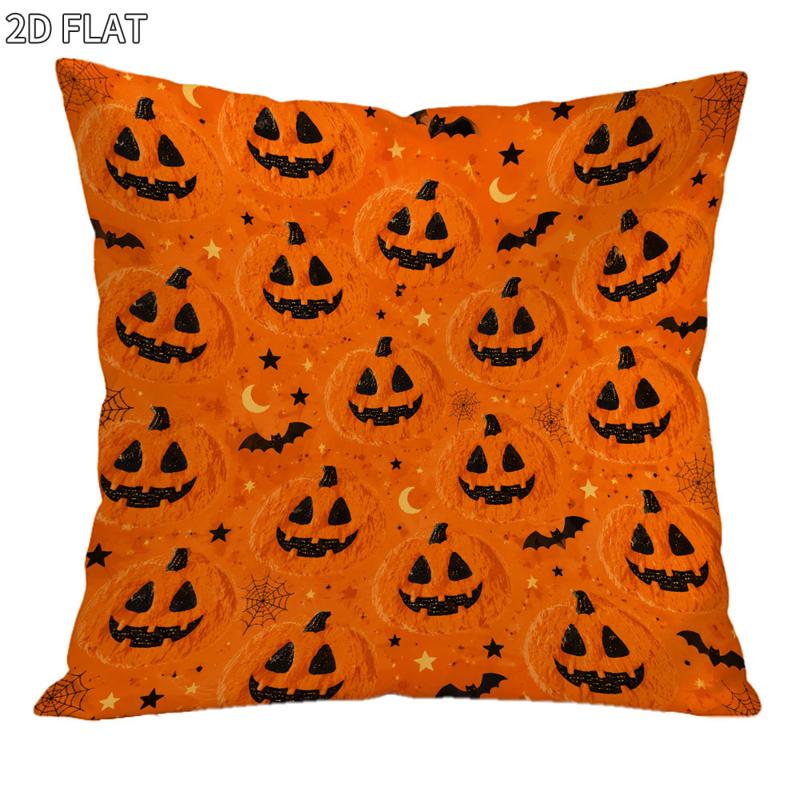 1pc 18x18 Inch Contemporary Halloween Cushion Cover - Suitable for with Zipper Closure, Machine Wash