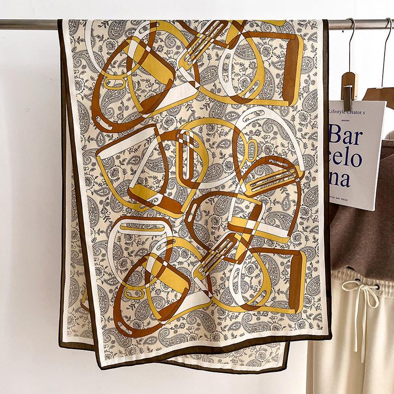 Womens Large Silk Scarf Long Satin Scarf Fashion Designer Scarf Lightweight Wraps