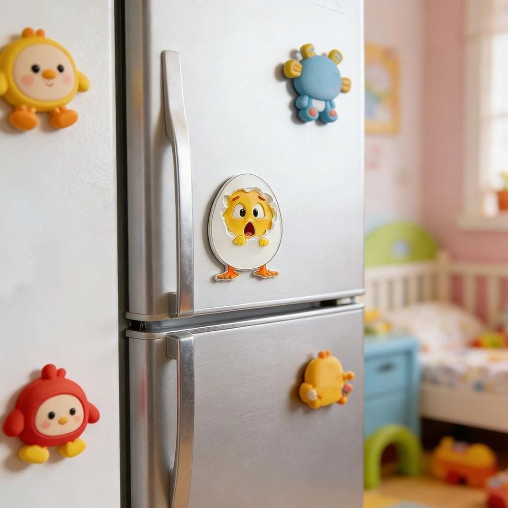 Resin Chick Refrigerator Sticker Animal Creative Fridge Magnets Chick Fridge Stickers  Kitchen