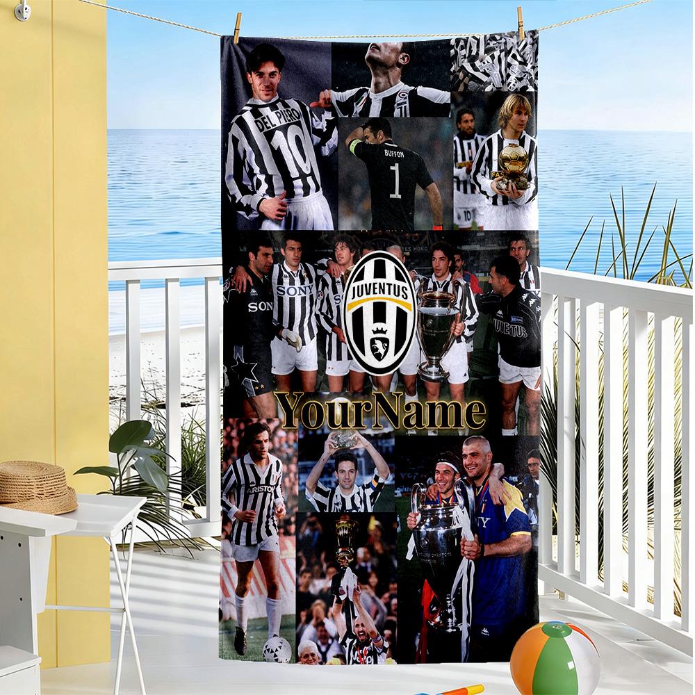 Juventus Customize Your Name Beach Towel Quick-Dry Soft Microfiber