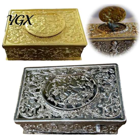 Pop-up Bird Figurine Ornament Automatic Pop Up Music Box with Mechanical Singing Bird, Vintage Gold Alloy Romantic Valentine Day Present Jewelry