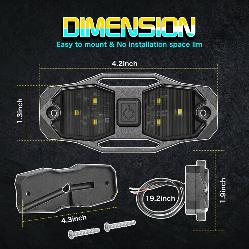 Светодиодный купольный светильник автомобиля 12 В с переключателем, защитная панель, лампа, модифицированные аксессуары, совместимые с UTV Atv