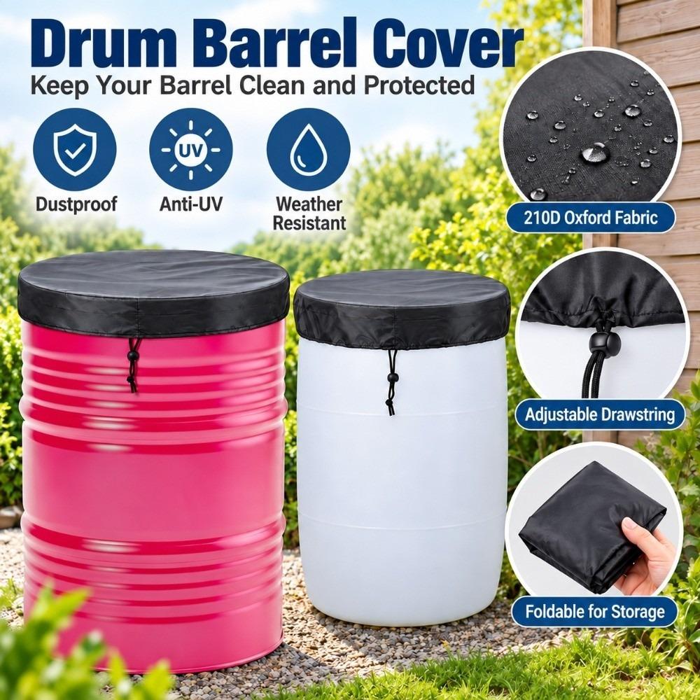 210D Oxford Cloth Rain Barrel Lid Cover Trash Can Cover For Water Barrel Trash Can