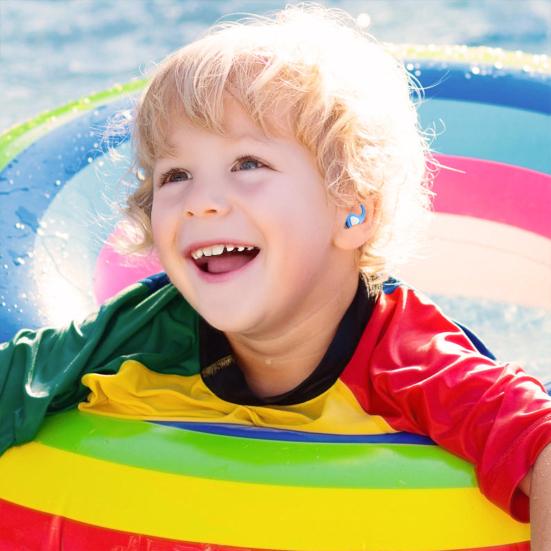 2Pcs Silicone Noise Reduction Earplugs Washable Waterproof Reusable Hearing Protection Swimming Concerts Work Study Sleeping Silent Earplugs