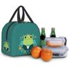 Cute Frog with Big Eyes Print Thermal Lunch Bag Insulated Bento Box Reusable Waterproof Lunch Bag for Office Picnic Hiking Beach