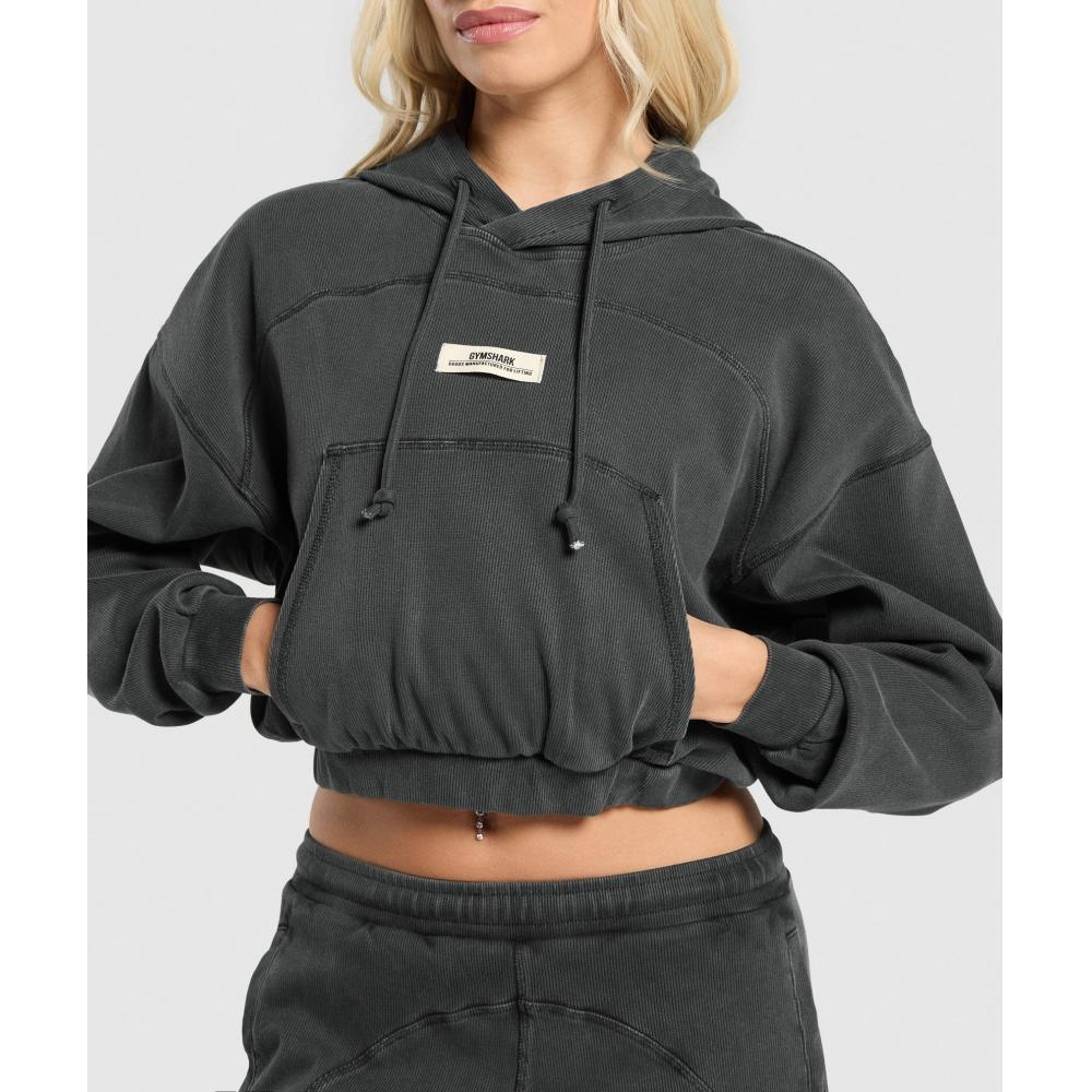 Gymshark Толстовка с капюшоном Rest Day Ribbed Asphalt Grey B1c4e Gc02