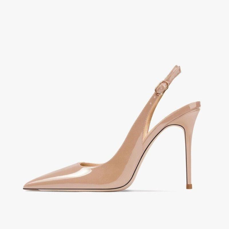 2026summer Fashion Buckle Women's High Heels 10cm Open Heel Party Dress Designer Pointed Toe Casual Sandals Zapatillas Mujer