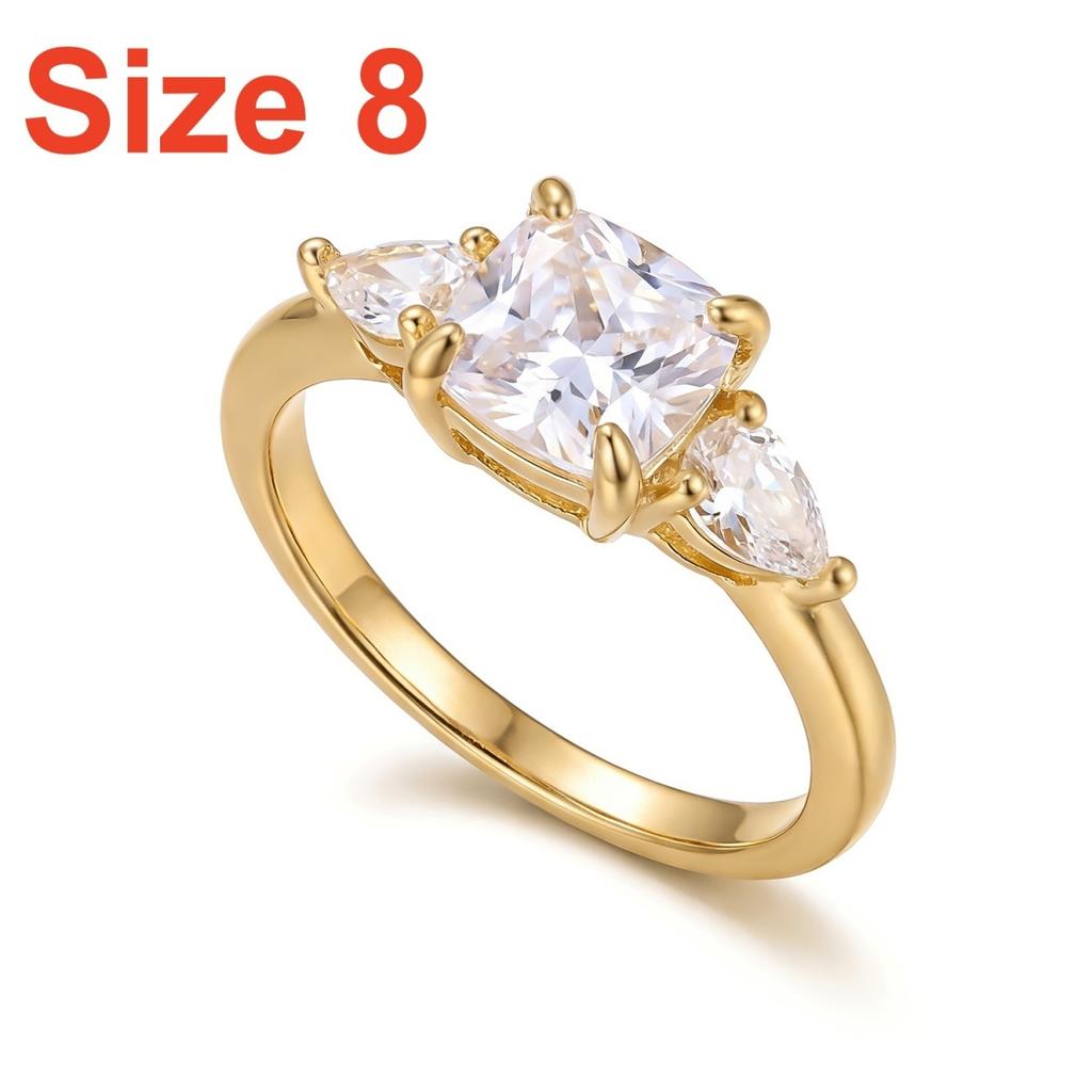 Classic Square Waterdrop Inlaid CZ Zircon Finger Rings For Women Men Dainty Shiny Geometric Rings Wedding Anniversary Zircon