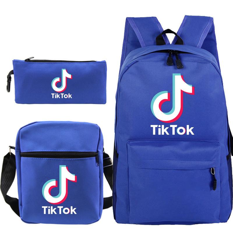 Набор из 3 предметов Рюкзак Tok Tik Blue Galaxy Школьная сумка Сумка через плечо Пенал Женский Детский