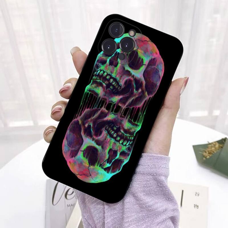 Мягкий силиконовый чехол для телефона с изображением черепа ужасов для iphone 14 13 12 11 Pro Mini XS MAX 8 7 6 Plus X 2020 XR Shell