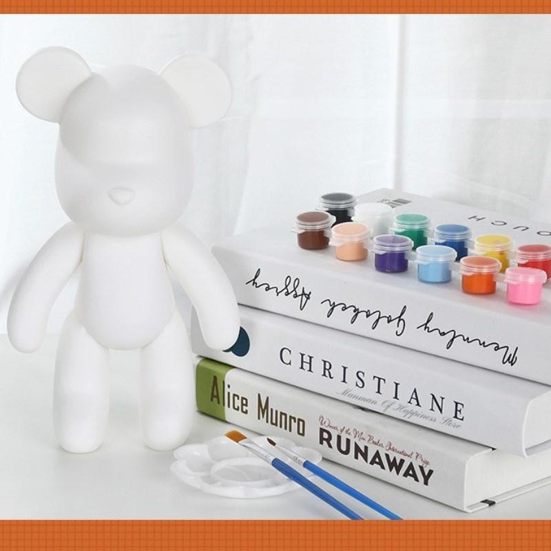 Сделай сам Скульптура Жидкого Медведя Ручной Работы Жестокий Медведь Bearbrick Белая Пустая Форма Кукла Игрушка Граффити Роспись Украшения Подарок Домашний Декор