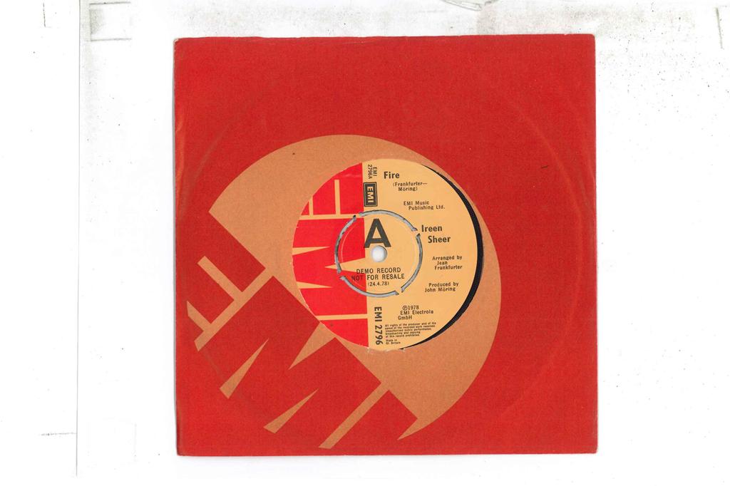7inch Record IREEN SHEER - Fire / Feuer EMI2796PROMO EMI 1978 UK Pop Used