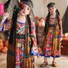 Halloween Costume Girls Vintage Hippie Dress Kids Performance Outfit 3-8 Years