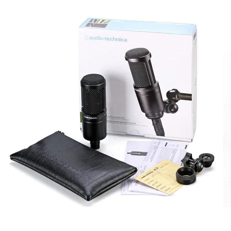 2026 Новый Люксовый Audio Technica AT2020 Проводной Кардиоидный Конденсаторный Микрофон Профессиональная Прямая Запись Вокала Про Студия караоке микрофон
