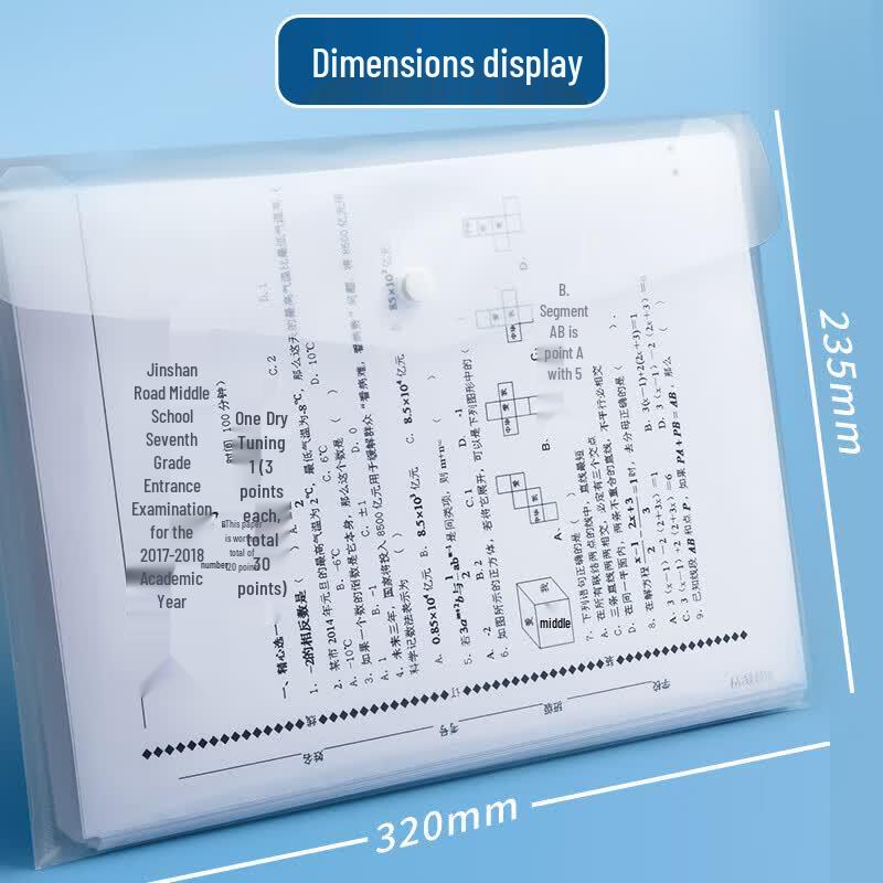 M&G A4 Snap Button Transparent File Folders