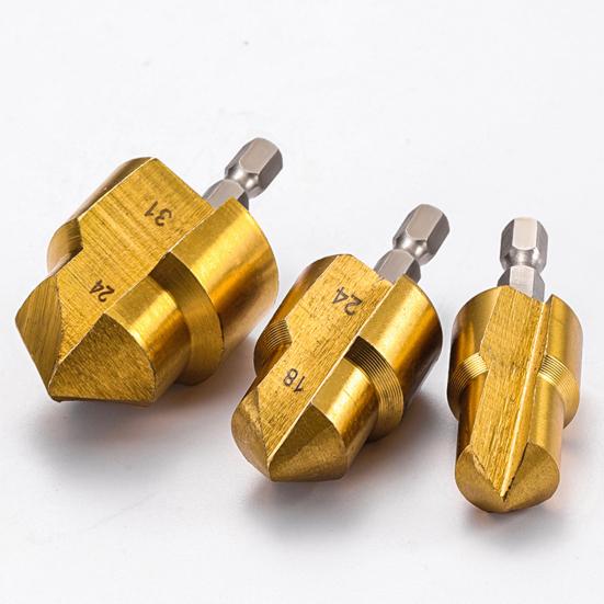 1/3Pcs Heavy-Duty Pipe Reaming Drill Bits Rustproof Corrosion Resistant Easy Installation Versatile Compatibility Reamer