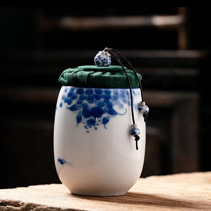 Керамический герметичный чайный компакт-диск, простой, портативный, небольшой, для хранения, японский чайный набор в стиле кунг-фу, влагостойкая банка для чая