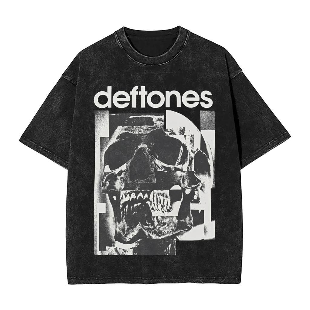 Новое поступление Мужская одежда Ohms Белый Пони Deftones Рок-группа Стиранная Футболка с коротким рукавом с круглым вырезом Y2k Мужская одежда Camisetas
