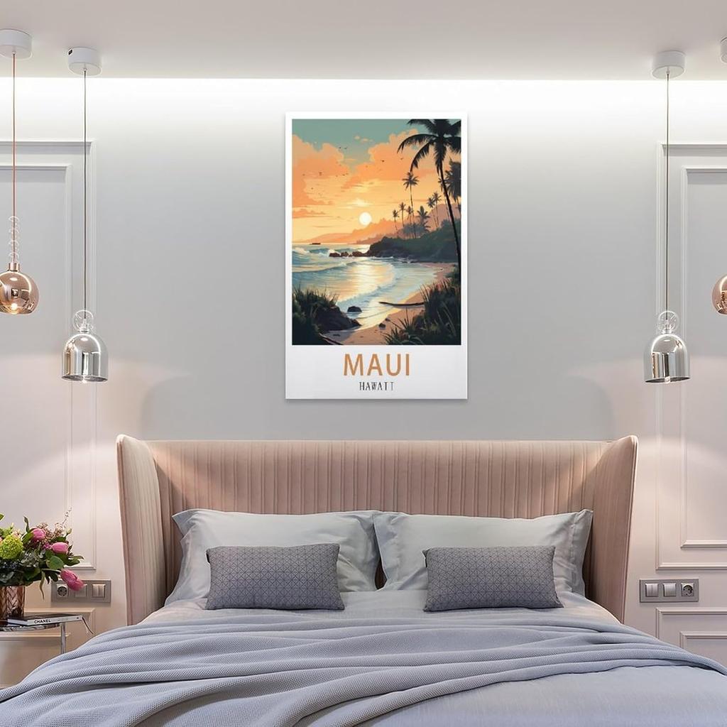 LNUYITR Hawaii Maui Vintage Travel Posters 08x12inch(20x30cm) Canvas Art Posters And Wall Art Picture Prints Modern Home Bedroom Decor Posters